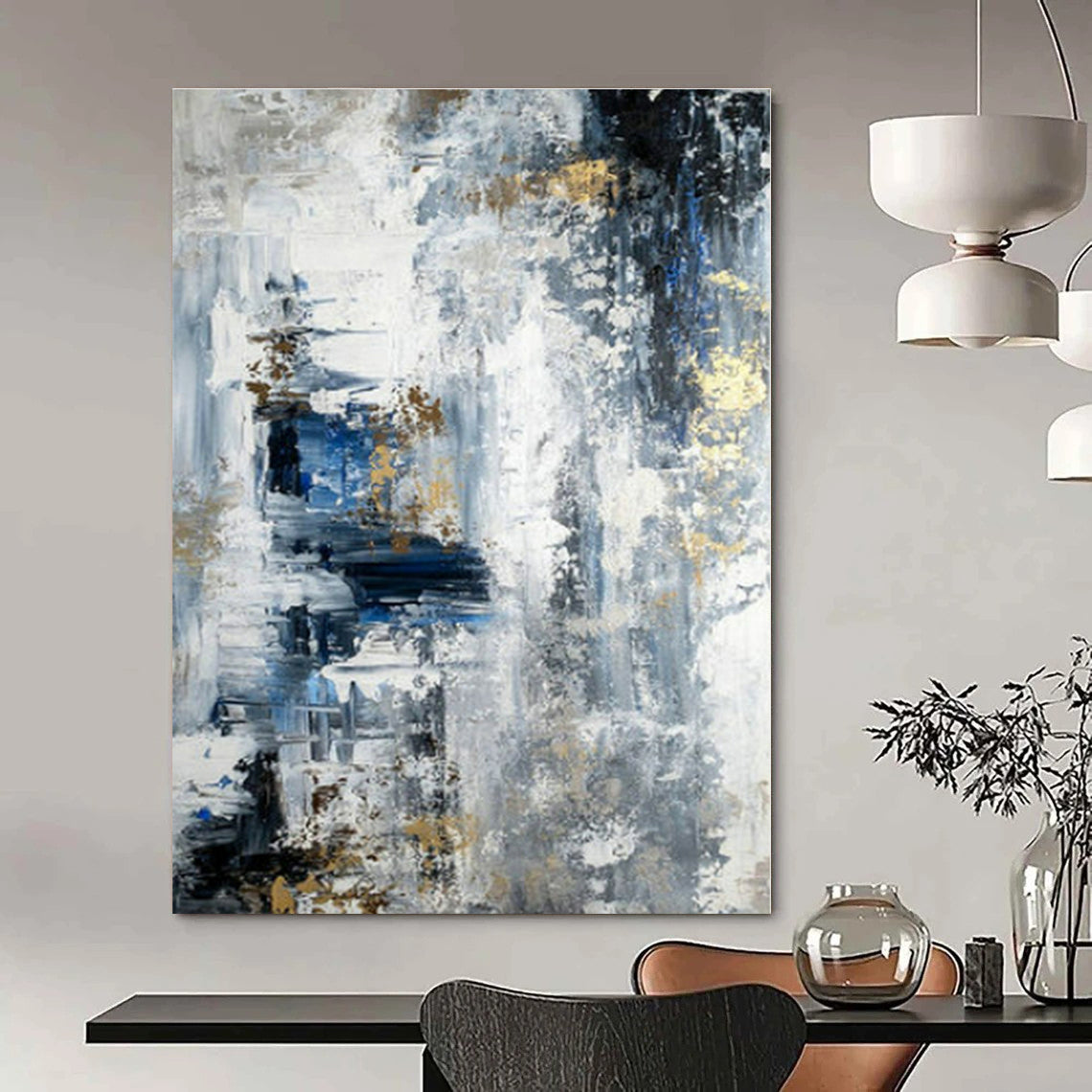 Oversized Custom Hand-Painted Abstract Art for Living Room & Hotel Outdoor Terraces
