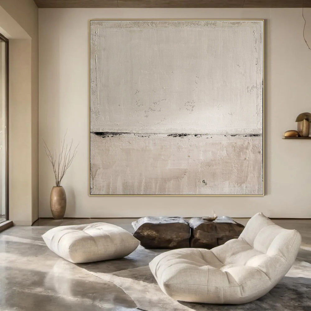 Large-Scale Hand-Painted Abstract Painting for Office and Hotel Conference Rooms