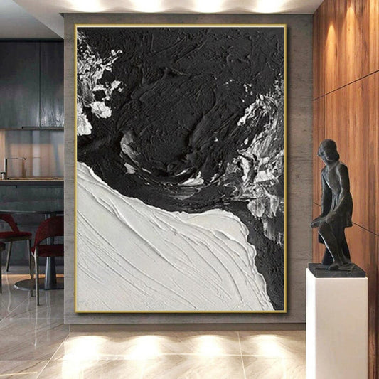 Large-Scale Modern Abstract Canvas for Contemporary Walk-in Closet Display Wall