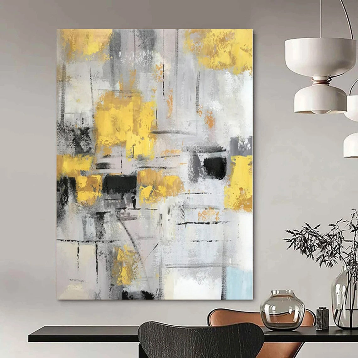 Large Custom Hand-Painted Abstract Wall Decor for Office Print Rooms