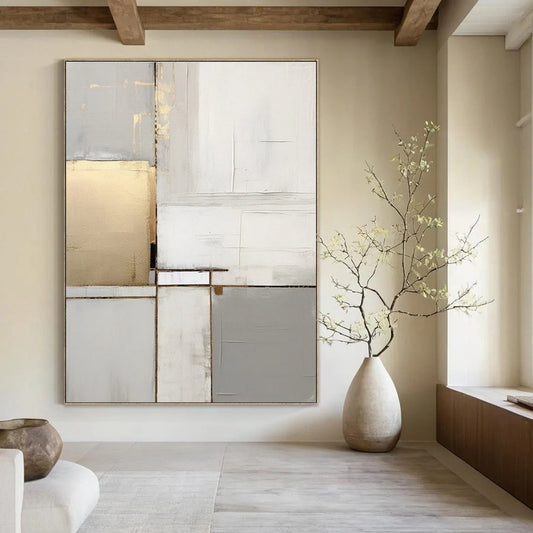 Oversized Custom Hand-Painted Abstract Mural for Living Room & Hotel Ballrooms