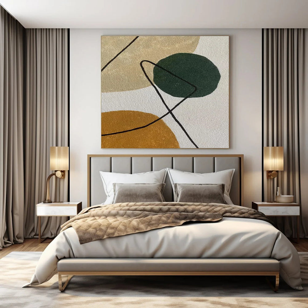 Hand-Painted Personalized Abstract Canvas for Living Room & Hotel Lounges