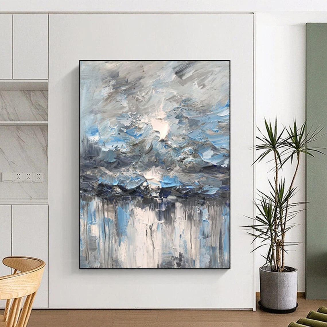 Elegant Hand - Painted Textured Abstract for Hotel & Dining Room DKH1291