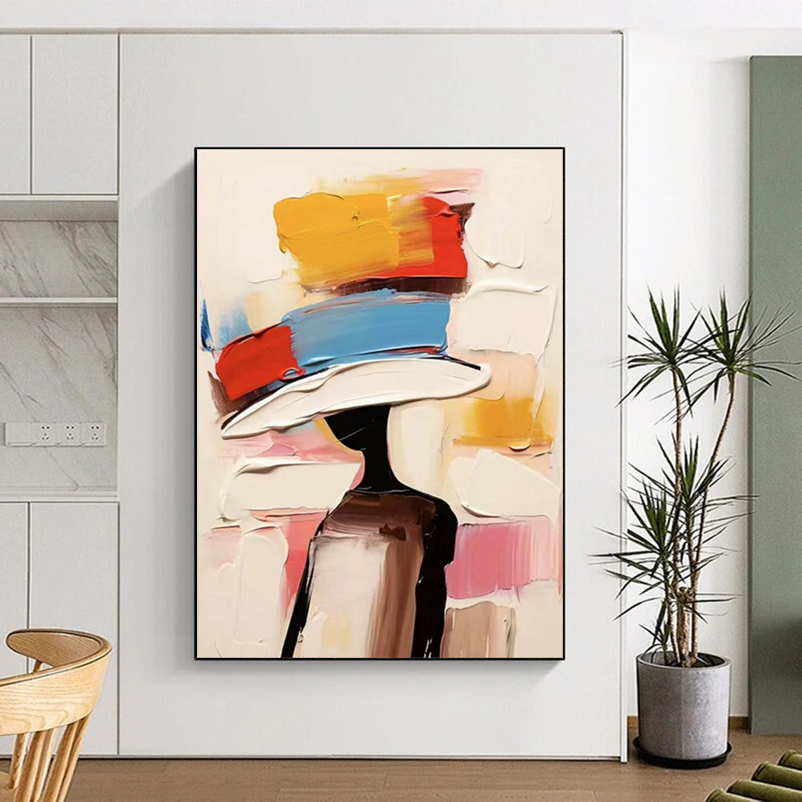 Custom Abstract Art: Large Dimensions, Textured Excellence for Bedroom & Hallway DTP324