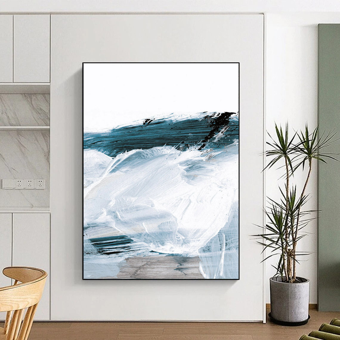 Custom Handmade Abstract Artworks: Big Sizes with Textured Details for Dining Room & Entryway DTP219
