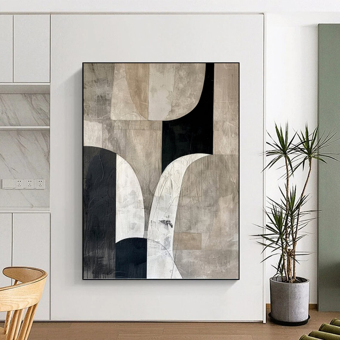 Refined Hand - Painted Textured Abstract for Hotel & Dining Room DKH1320