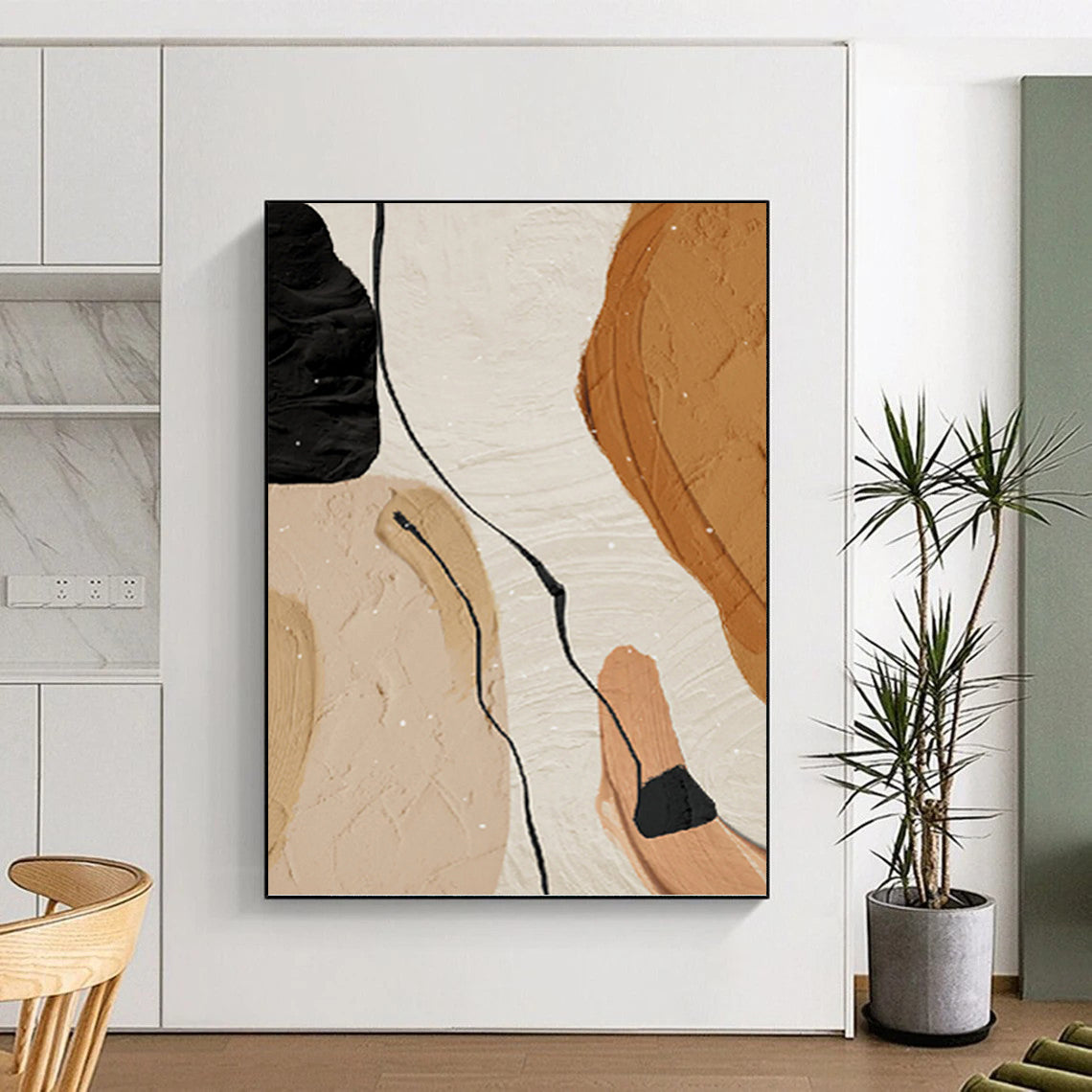 Immense - Reach Hand - Painted Custom Abstract Overture (with Intricate Textures), for Hallway and Entryway DKH1513