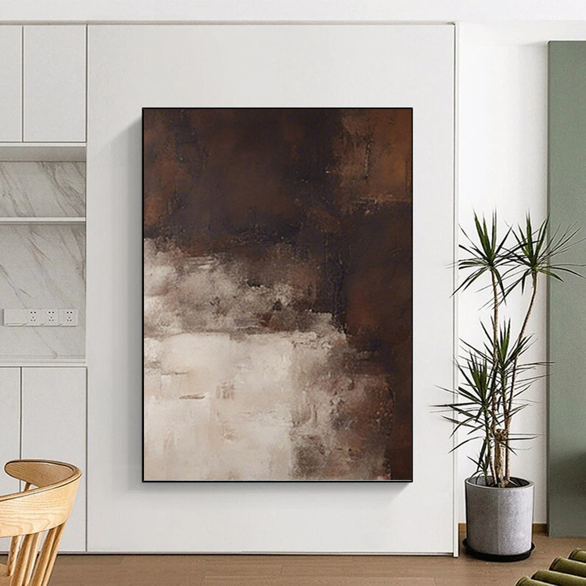 Vast Hand - Painted Textured Custom Abstract Art, for Decorating Bedroom and Dining Room DKH1469