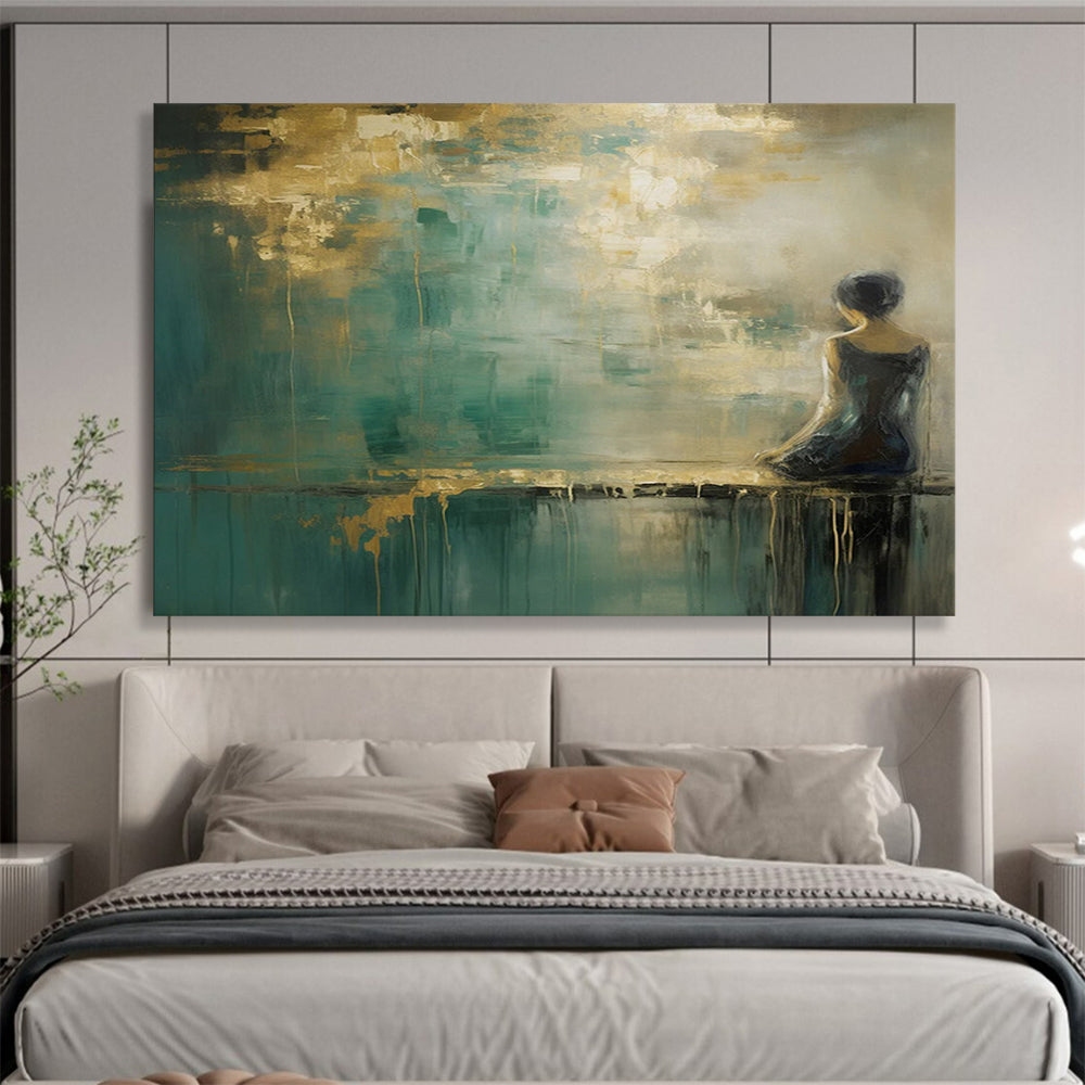 Woman by the Water Abstract - Serene Bedroom Reflection DLZ087