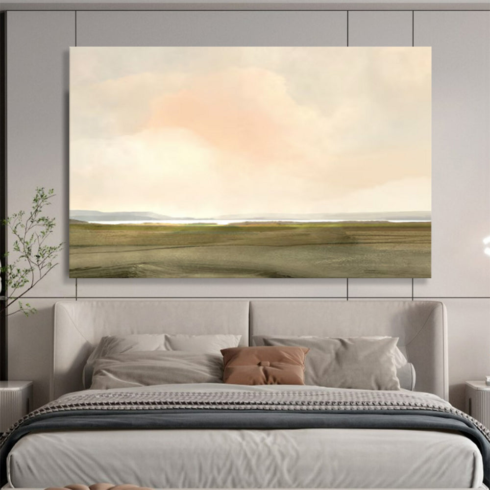 Soft Pastel Landscape - Large Serene Living Room Art DLZ121