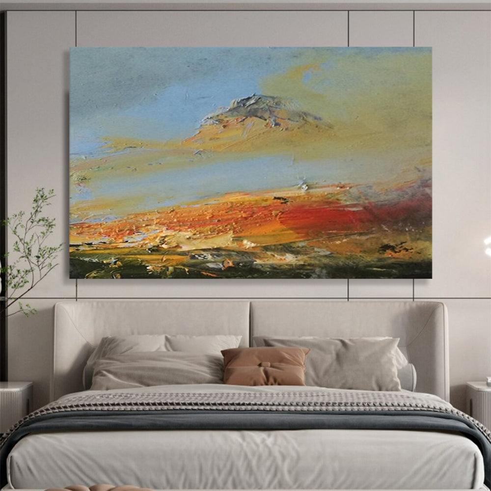 Impressionistic Mountain Sunset - Bold Living Room Statement DLZ039