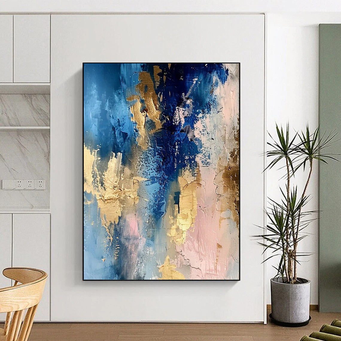 Colossal - Sized Hand - Painted Custom Abstract Gem for Entryway and Living Room DTP072