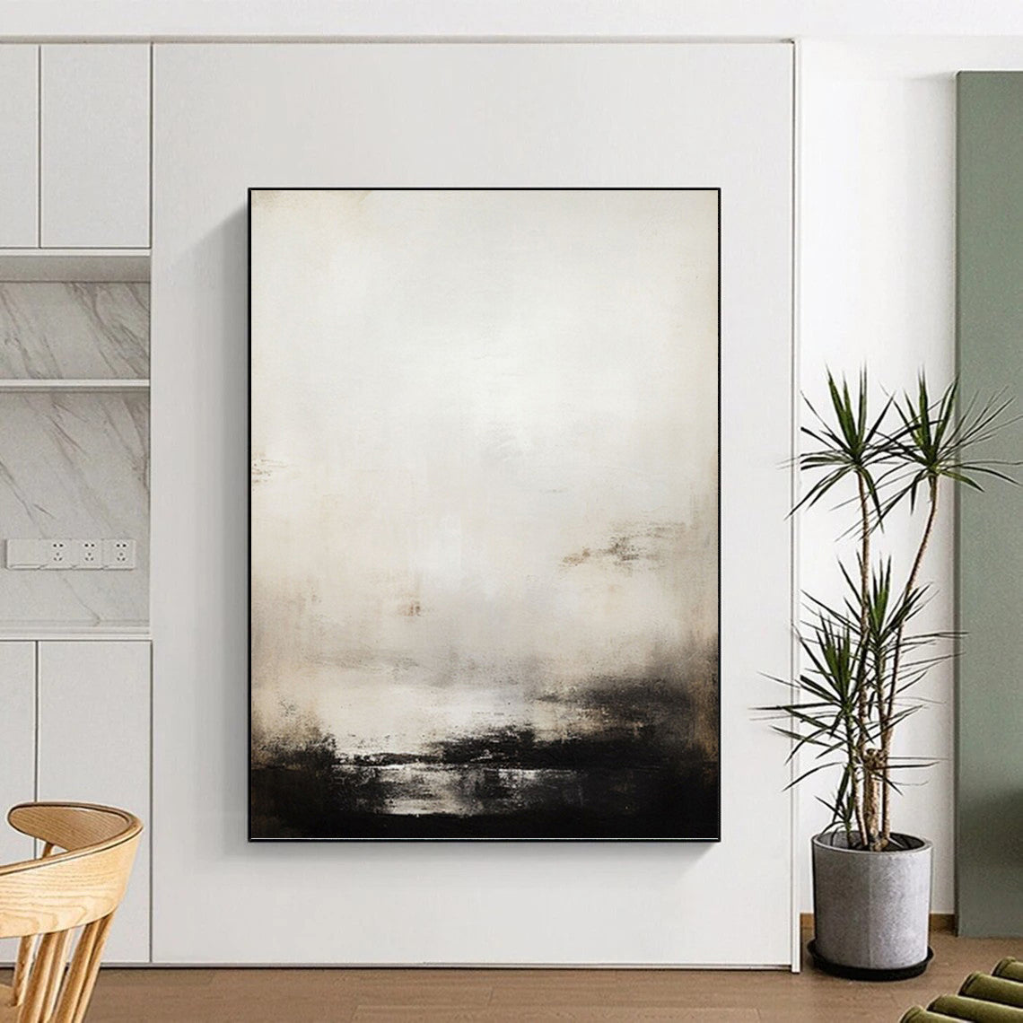 Vast - Expansive Hand - Painted Textured Custom Abstract Artifact, for Decorating Bedroom and Office DKH1498