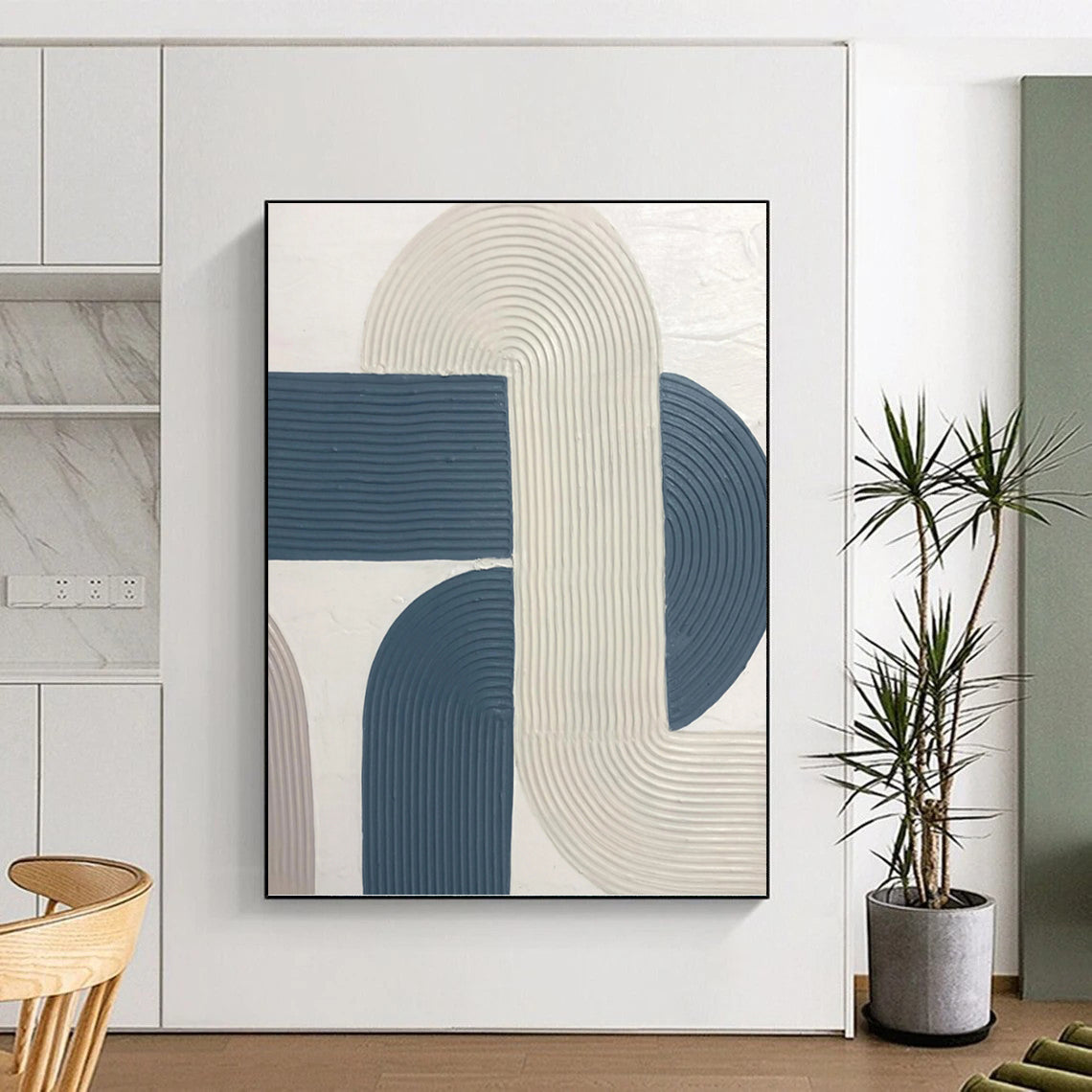 Custom - Designed by A - List Designers: Hand - Rendered Textured Canvas Painting for Office & Hallway DKH1163