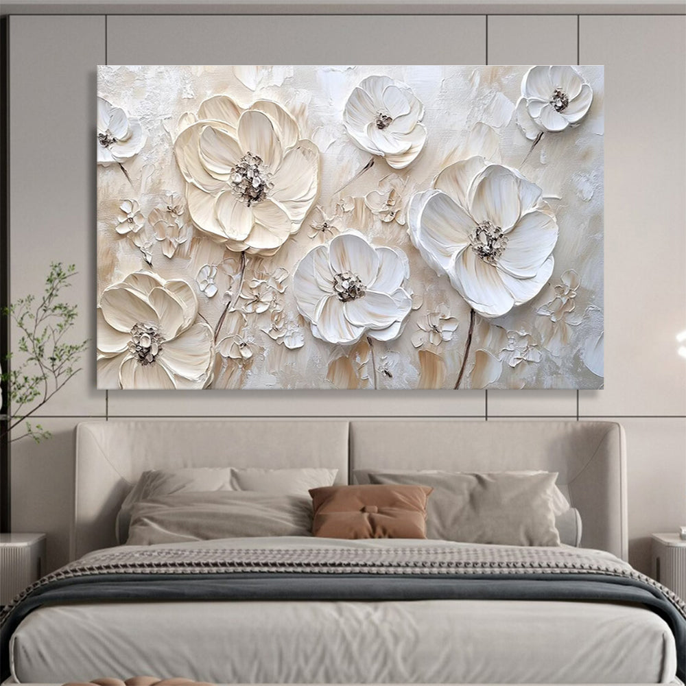 Dramatic Large Abstract Painting with Bold Textured Forms for Entryway & Living Room DKH906