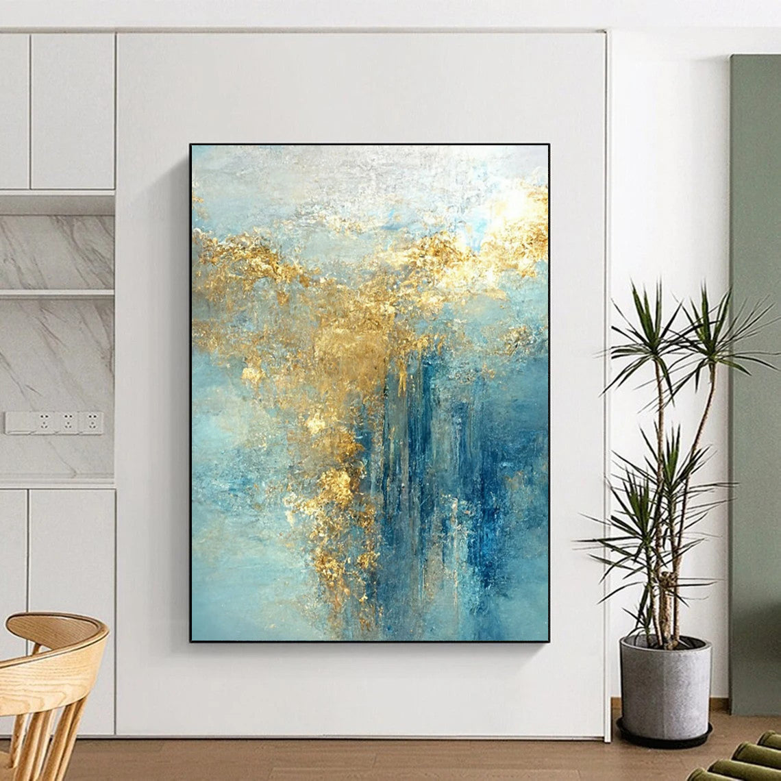 Super - Vast Hand - Painted Textured Custom Abstract Gemstone for Living Room and Hotel DTP063