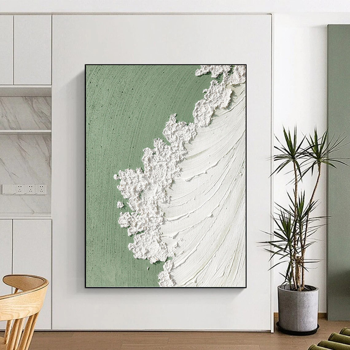 Monumental - Sized Hand - Painted Textured Custom Abstract Epoch, for Decorating Dining Room and Hotel DKH1502