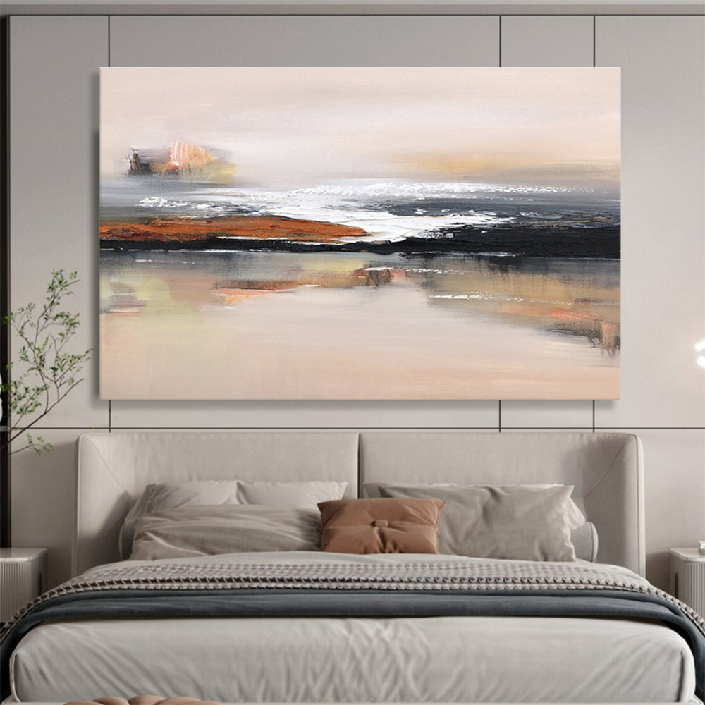 Energetic Large Abstract Canvas with Vivid Textured Shapes for Living Room & Hotel Suite DKH914