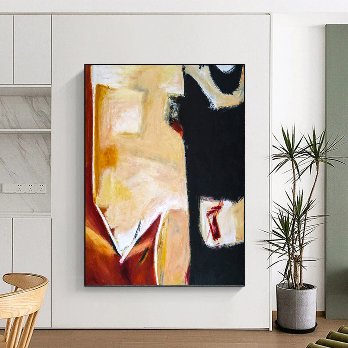 Breathtaking Custom - Crafted Textured Canvas Abstract for Hotel Lobby & Bedroom DKH1090