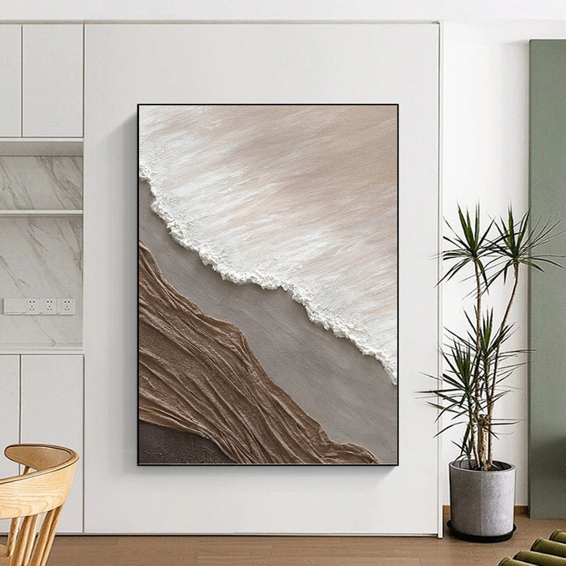 Large - Scale Hand - Painted Custom Textured Abstract on Canvas for Living Room & Office DKH1036