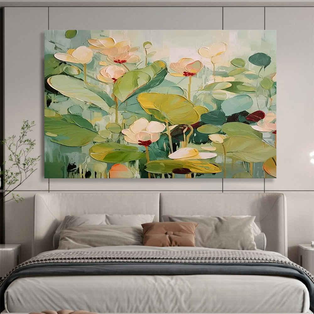 Soft Lotus Pond Abstract - Calm Bedroom Tranquility DLZ089