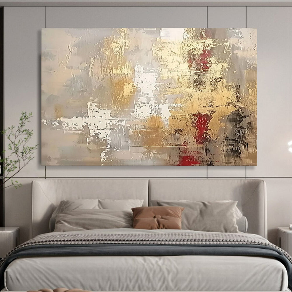 Gold & Red Abstract Elegance - Sophisticated Dining Room Glam DLZ045