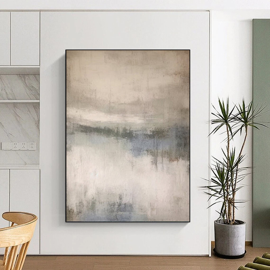 Vertical Hand - Painted Textured Custom Abstract Creation for Living Room and Office DKH1667