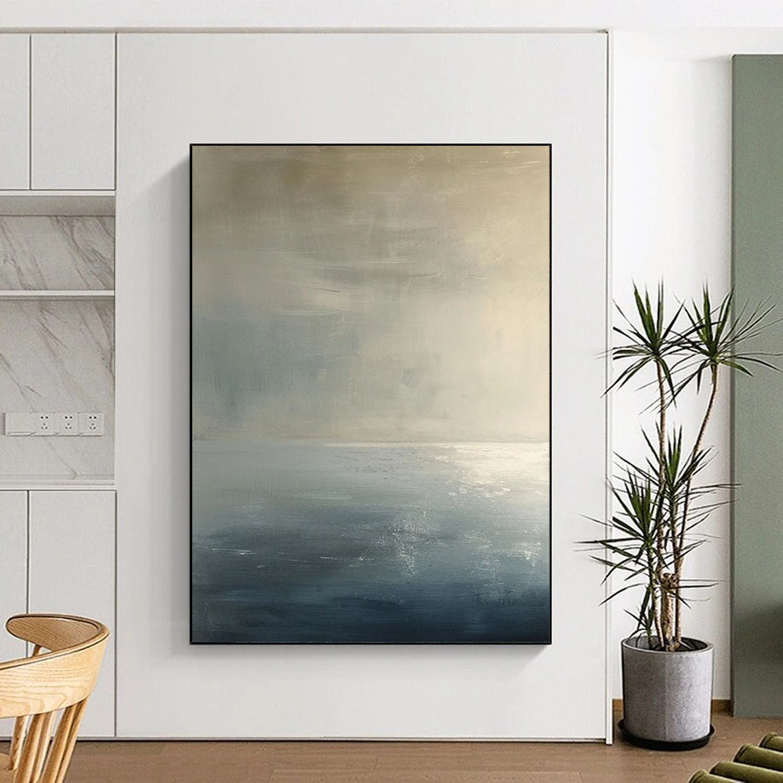 Custom Hand-Painted Abstract Masterpieces: Textured Beauty for Hotel & Entryway DTP299