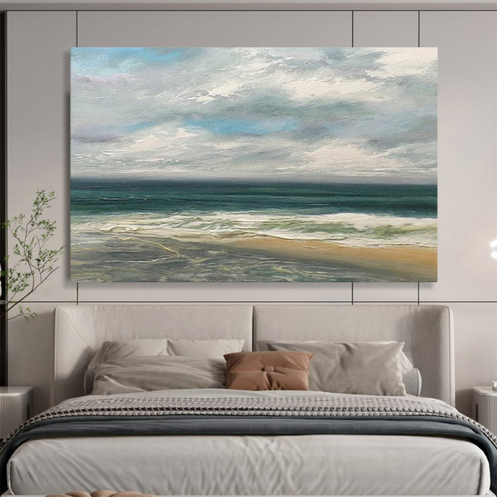 Serene Coastal Beach Scene - Relaxing Living Room Art DLZ021