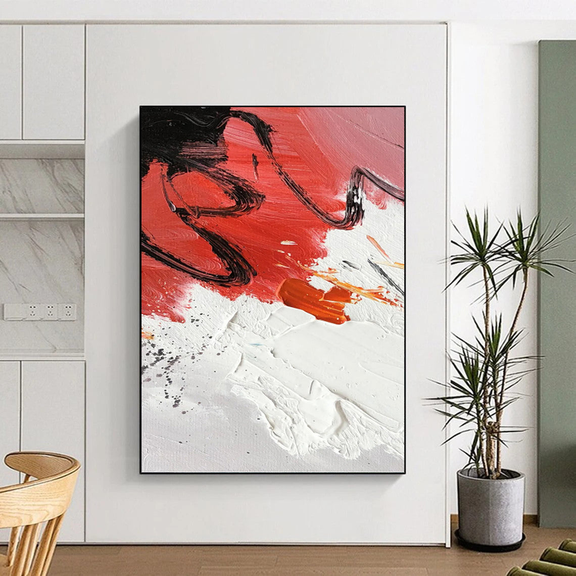 Lively Hand - Painted Textured Abstract Painting for Living Room & Office DKH1290