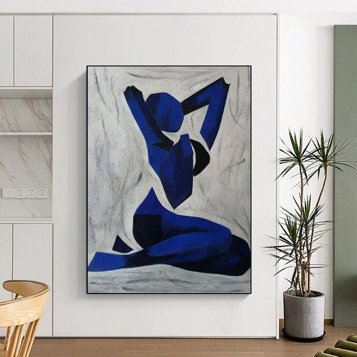 Tall - Formed Vertical Hand - Painted Textured Custom Abstract Ballad for Hotel and Dining Room DKH1568