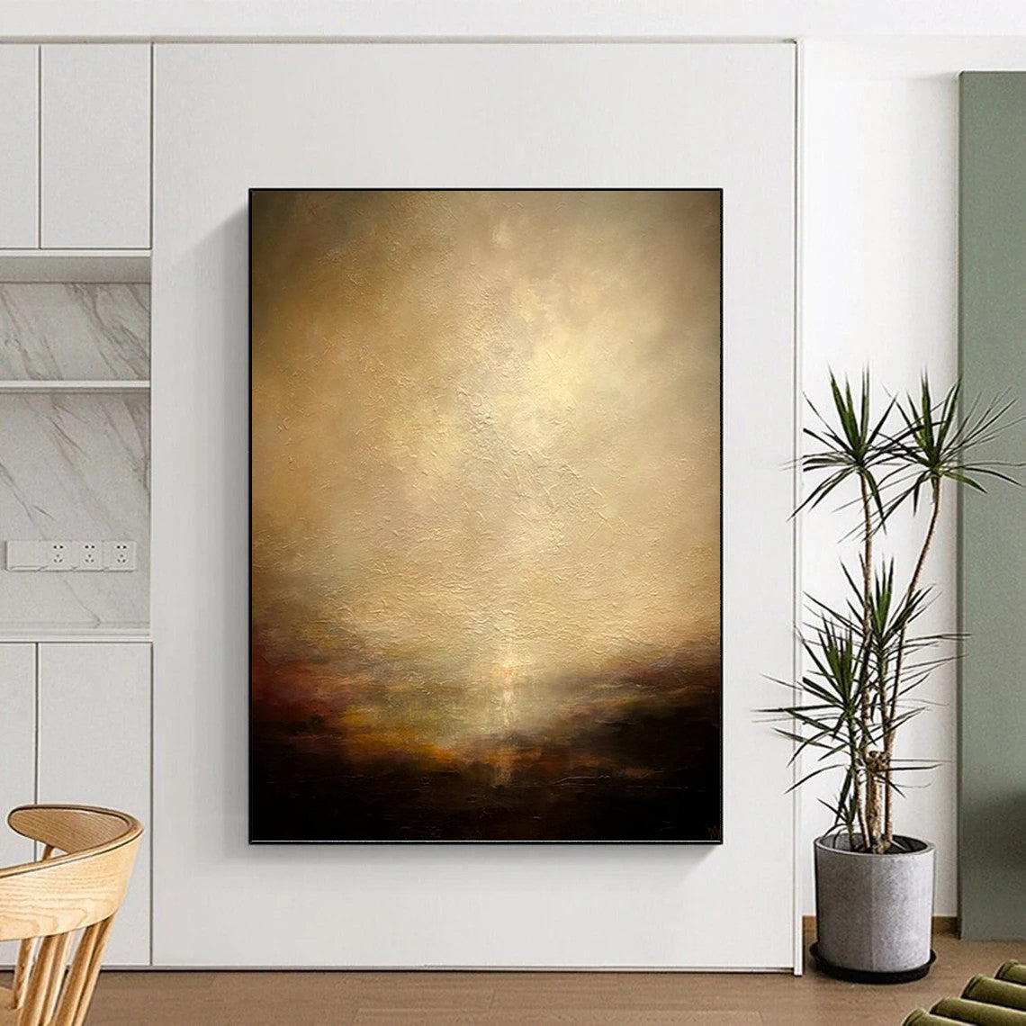 Jumbo - Proportioned Vertical Hand - Painted Textured Custom Abstract Rhapsody, for Office and Hallway DKH1534