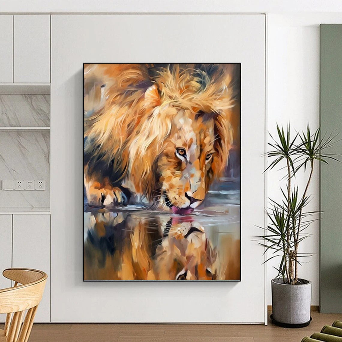 Large Vertical Custom Abstract Hand - Painted Artwork for Bedroom and Entryway DKH1647
