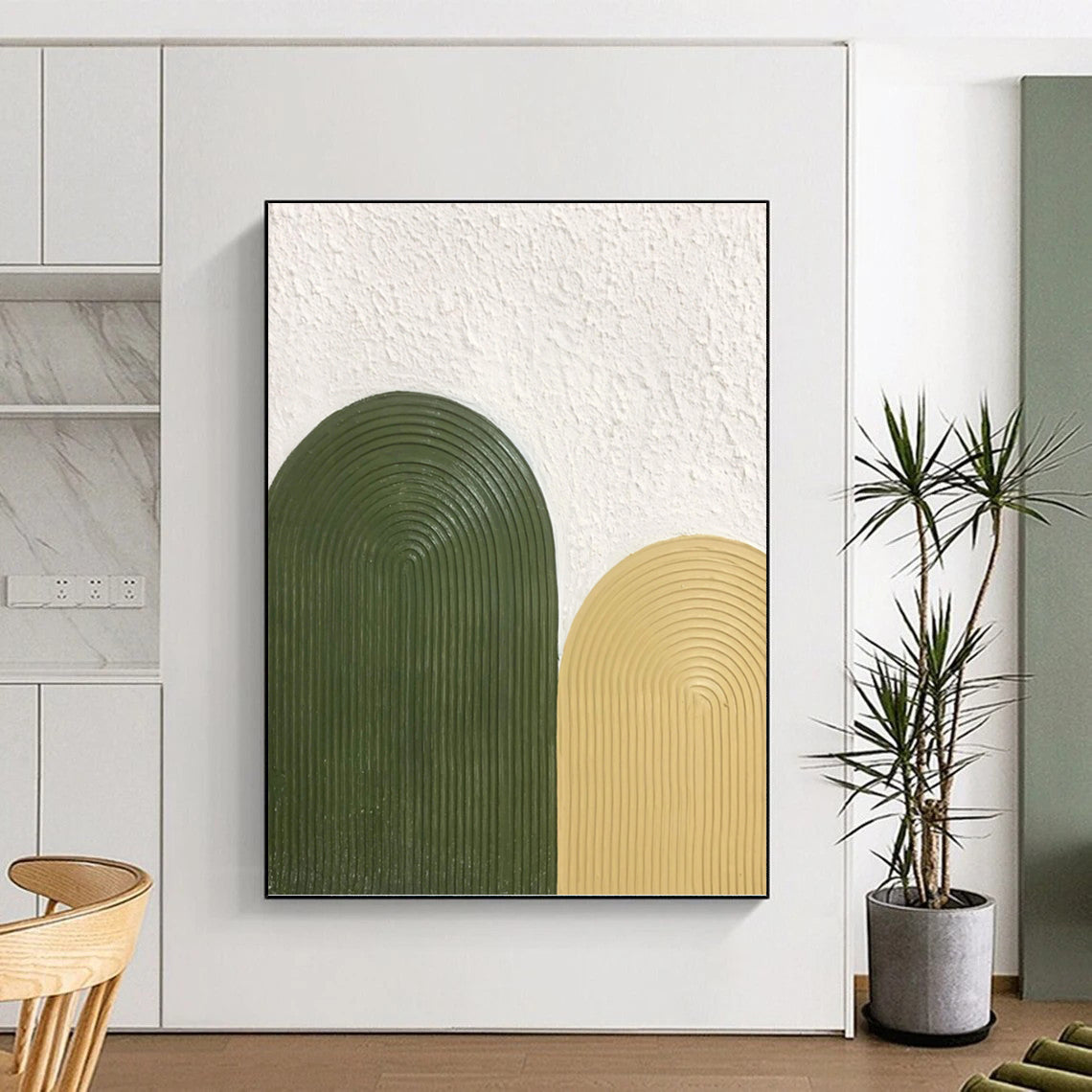 Oversized Hand - Painted Textured Abstract Art for Office & Dining Room DKH1176