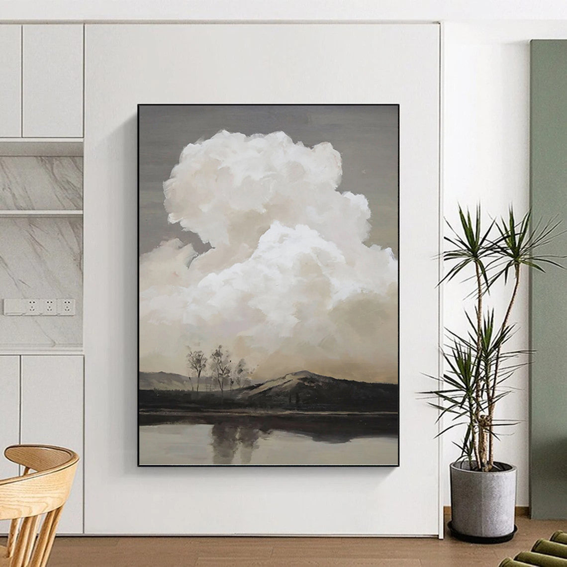 Large - Format Hand - Painted Textured Custom Abstract Work, for Decorating Bedroom and Dining Room DKH1439