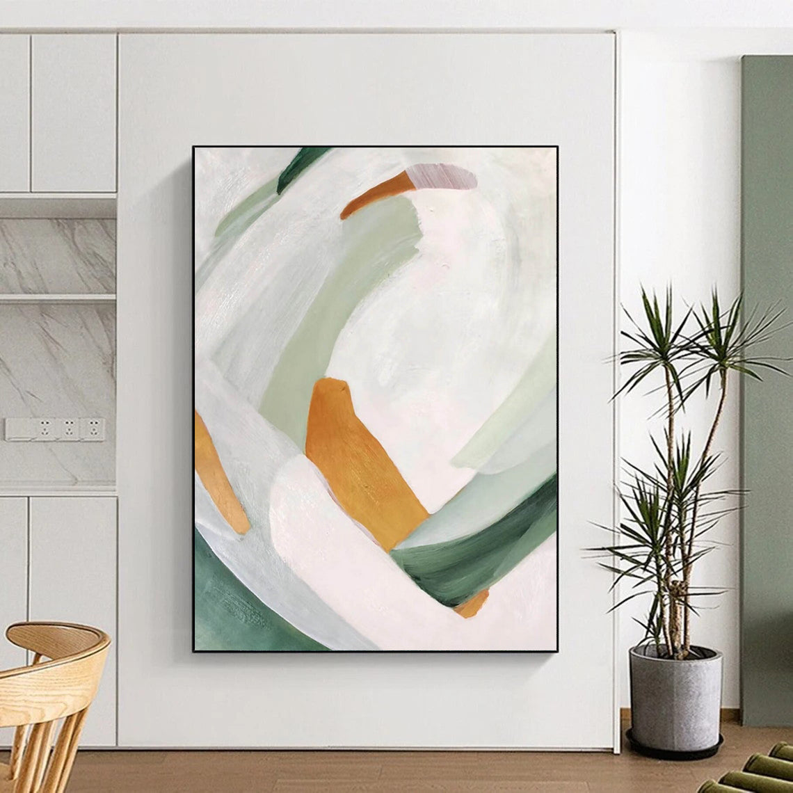 Custom Hand-Painted Abstract Artworks: Big Sizes & Textured Styles for Bar & Hotel DTP257