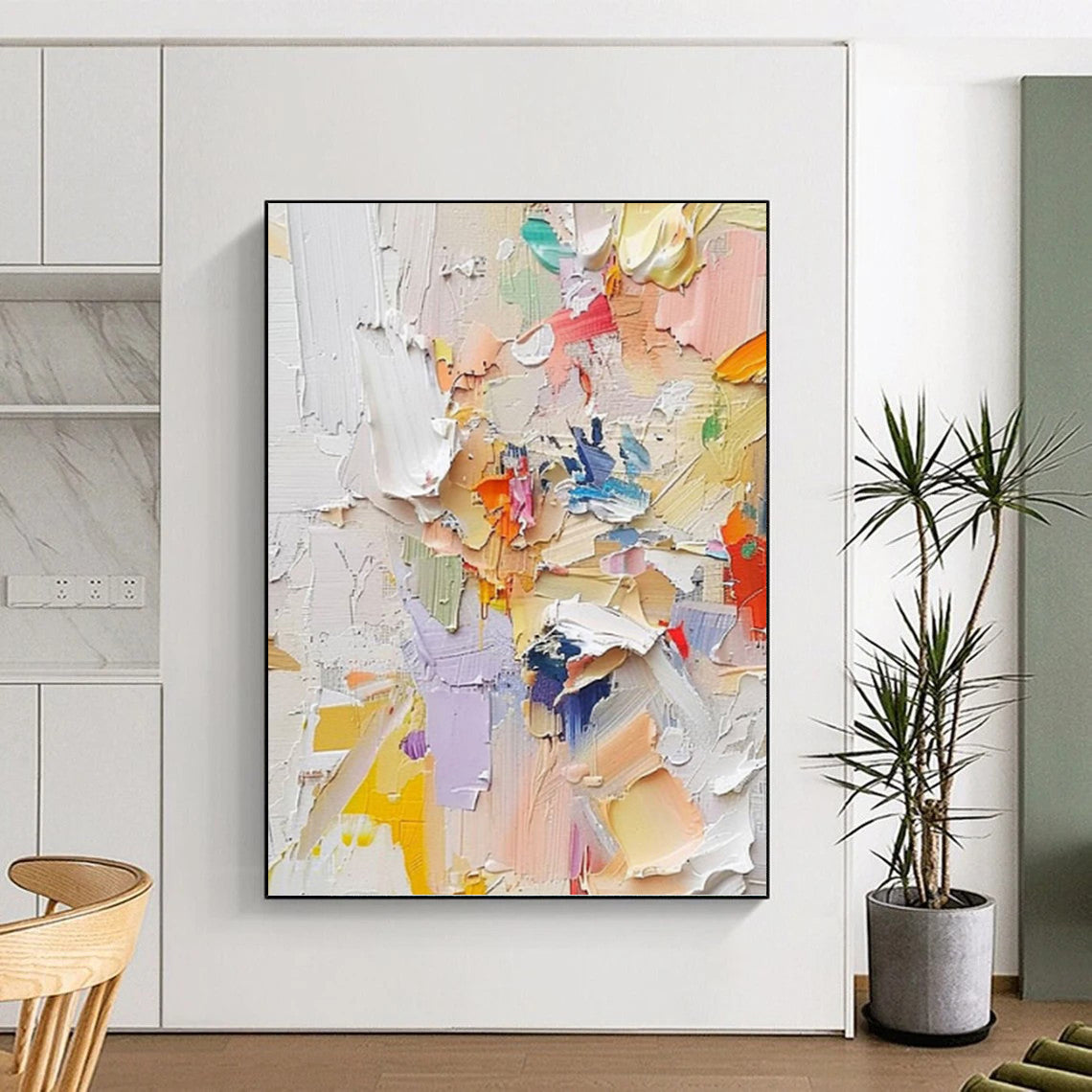 Earthy Textured Abstract Wall Art for Bedroom & Office DKH0971