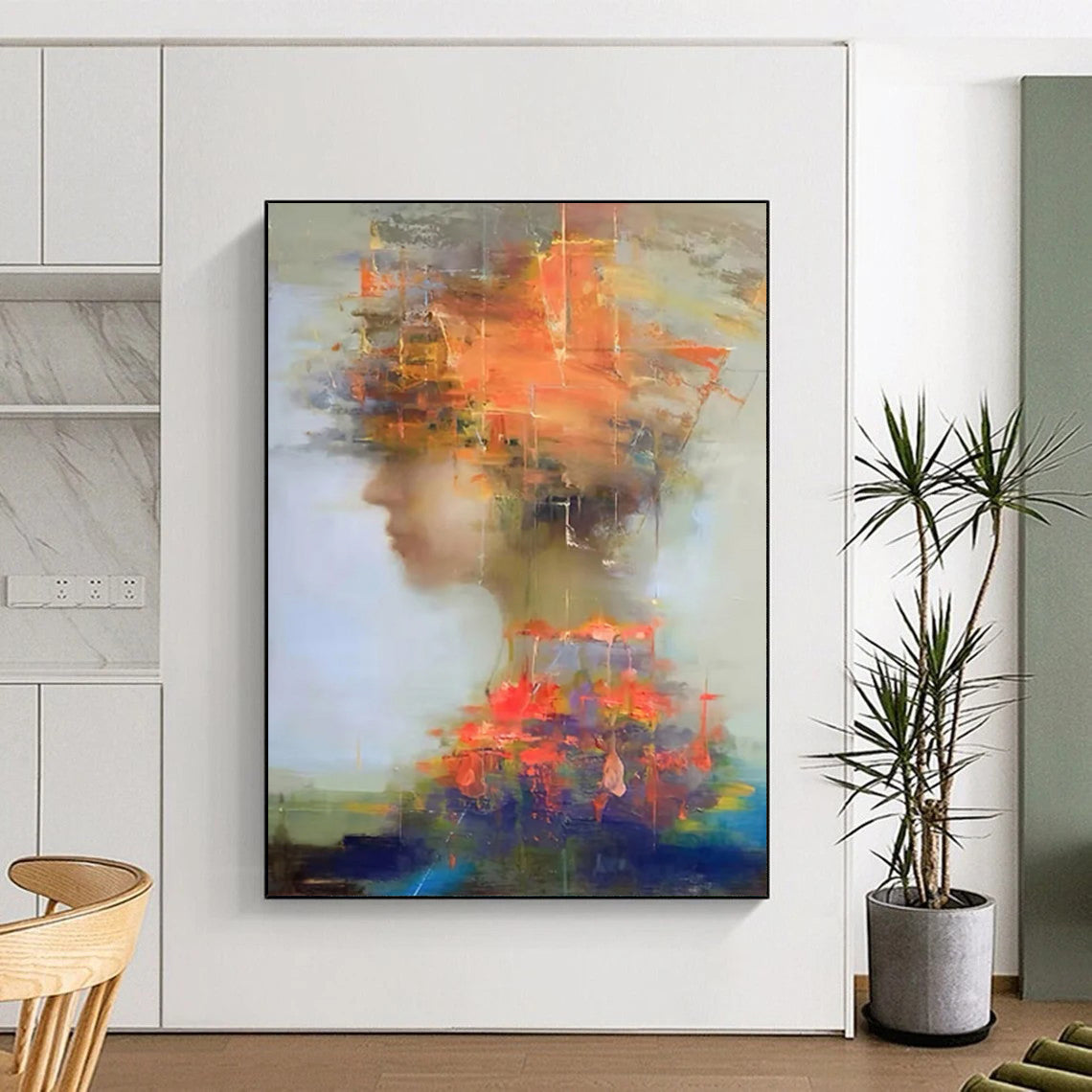 Custom Abstract Paintings: Big Sizes, Textured Excellence for Living Room & Bar DTP318