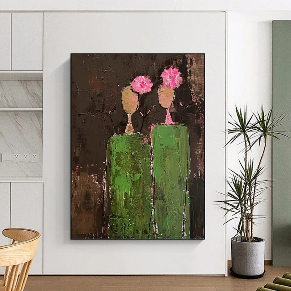 Vast - Proportioned Hand - Painted Custom Abstract Creation for Living Room and Hotel DTP080
