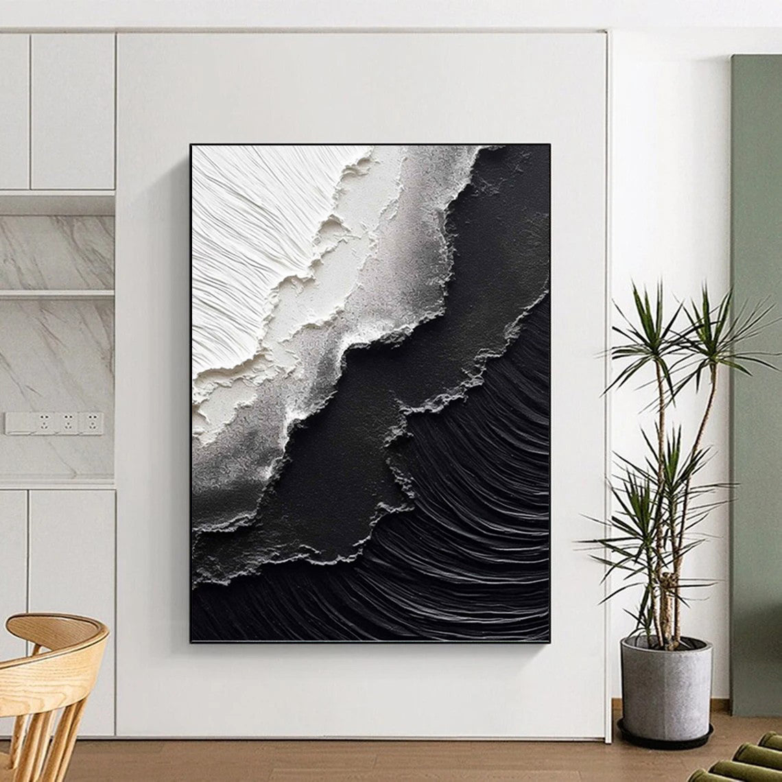 Mega - Sized Hand - Painted Textured Custom Abstract Artwork, for Bedroom and Entryway DKH1475