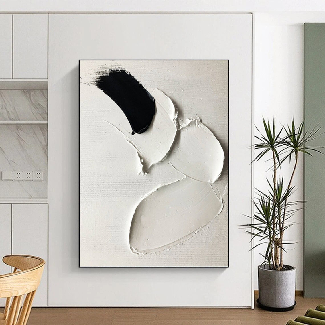 Vertical Hand - Painted Custom Abstract Work for Dining Room and Entryway DKH1665