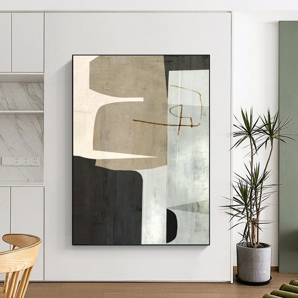 Large-Scale Hand-Painted Custom Abstract Art with Rich Textures DTP158