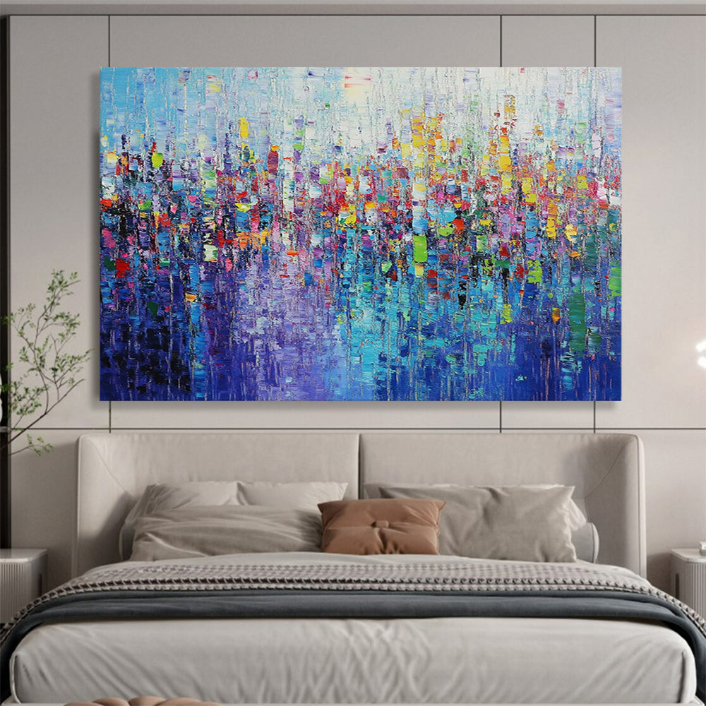 “Impasto Cityscape in Vivid Colors” - Pointillist - Inspired Painting On Canvas HB0519