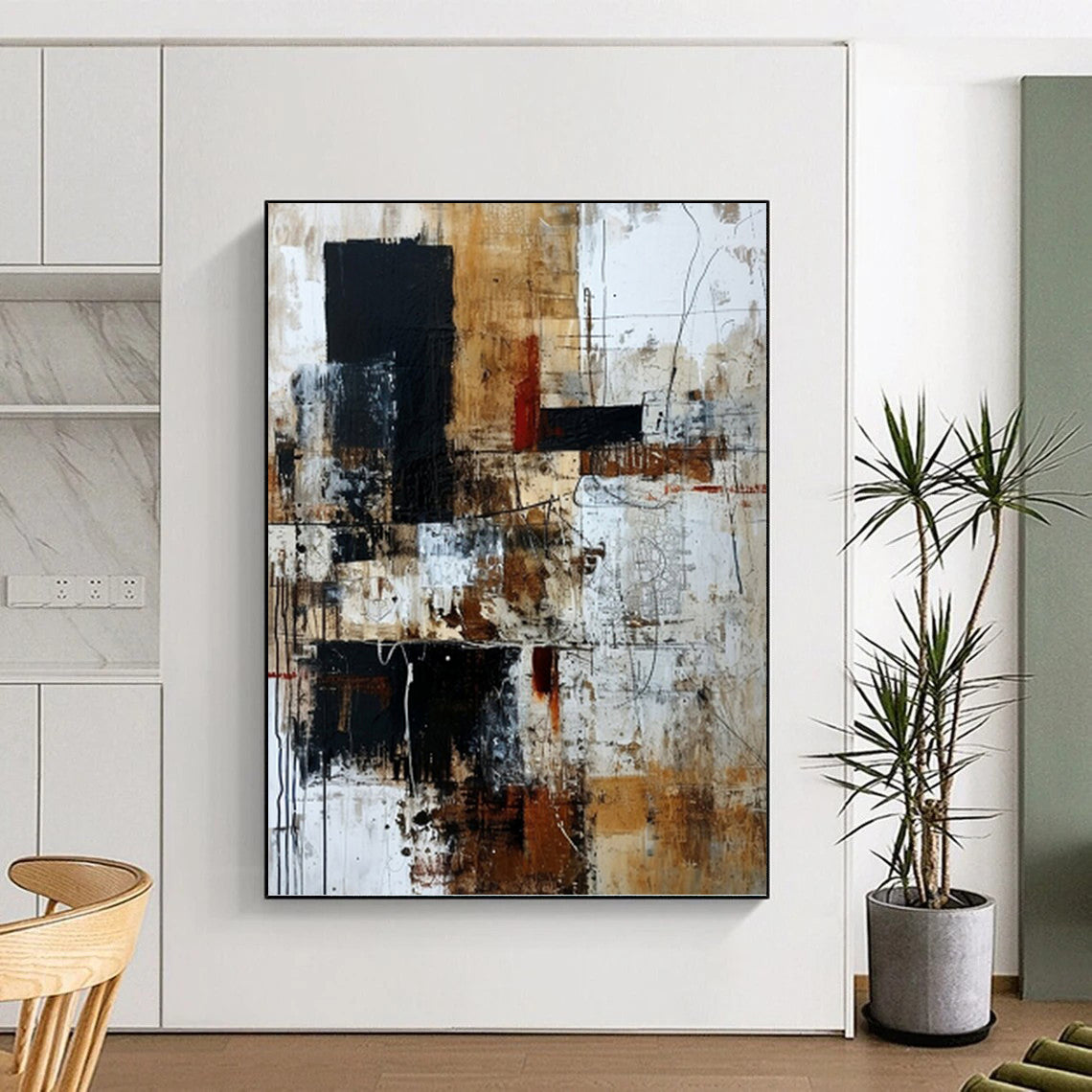 Inspiring Hand - Painted Textured Abstract for Office & Living Room DKH1330
