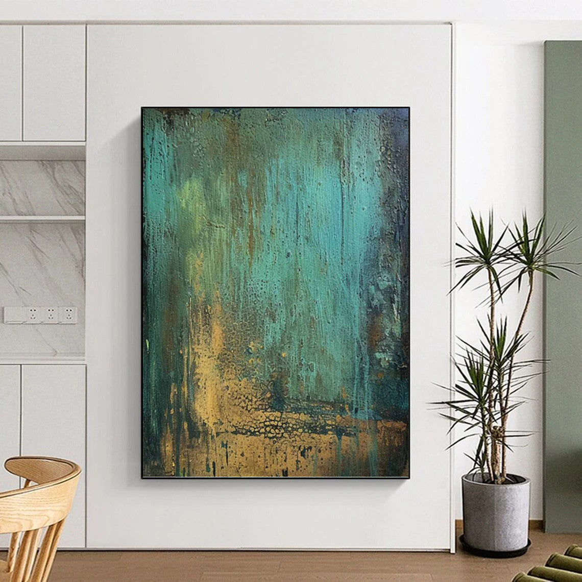 Striking Hand - Painted Textured Abstract Canvas for Hallway & Bar DKH1194