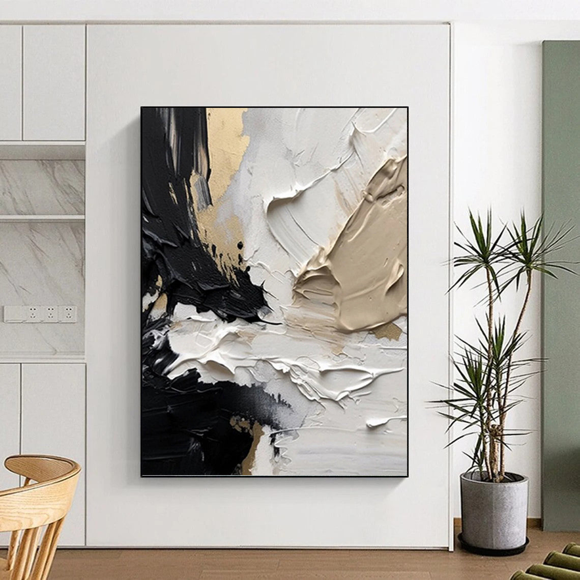 Colossal Custom - Textured Hand - Painted Abstract Canvas for Office & Bedroom DKH1025
