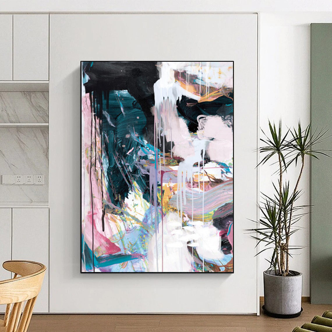 Large-Sized Custom Abstract Art: Handmade Textures for Unforgettable Spaces DTP191
