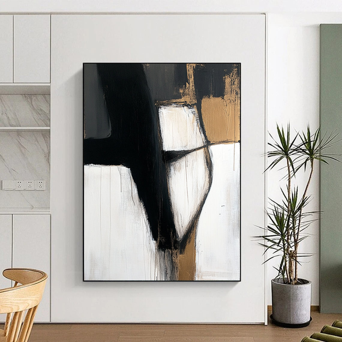 Contemporary abstract artwork featuring an ancient cross textured canvas with hand stitching in grey blue and beige tones minimalistic design. DLZ0946