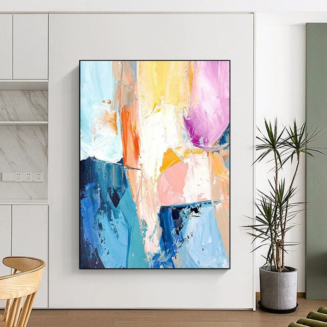 Big-Size Handmade Abstract Art: Textured Details for Dining Room & Hotel DTP280