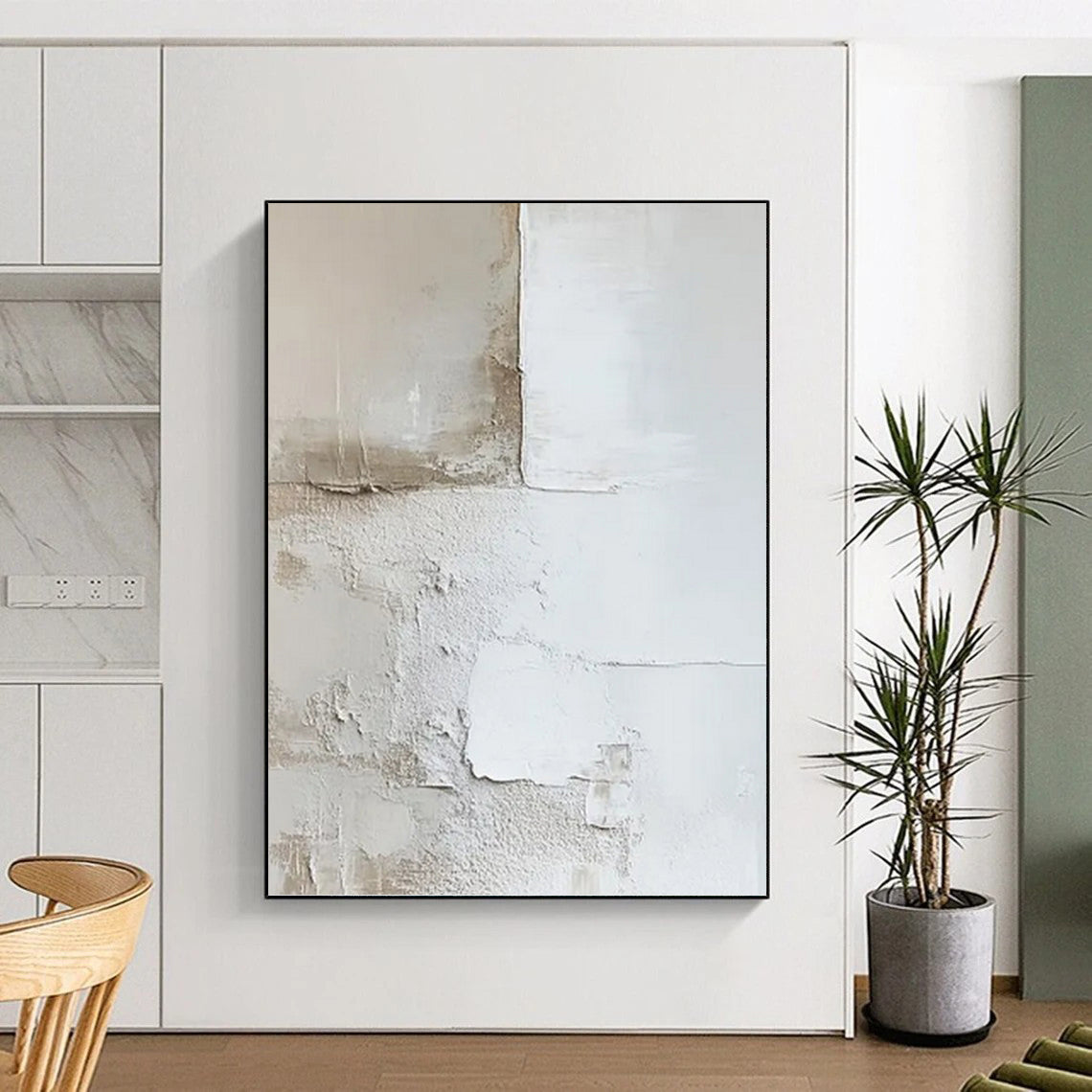 Tropical Textured Abstract Mural for Hotel Suite & Dining Room DKH0977